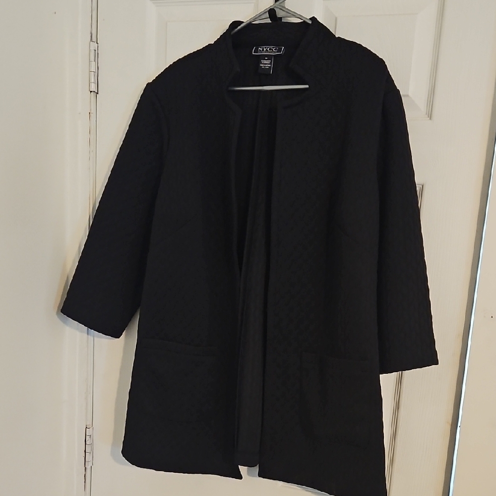 INC International Concepts Black Textured Women's Cape